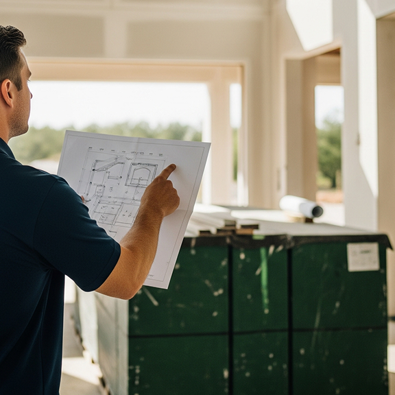 A professionally managed construction site of a luxury home.