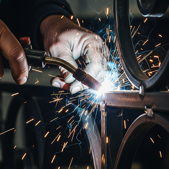 A craftsman carefully installing detailed trim work on a wall.
